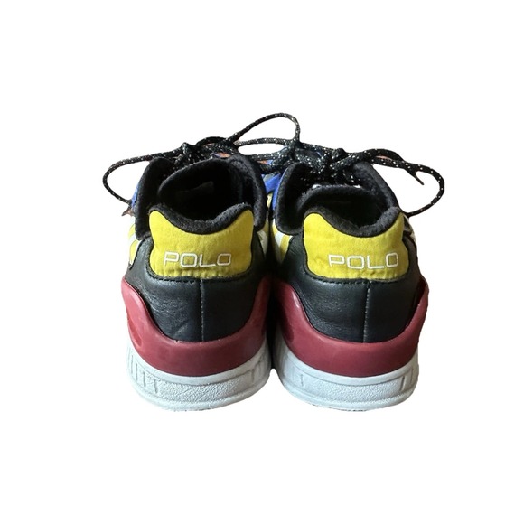 POLO Ralph Lauren Train 100-SK-ATH Sneakers Shoes Men 8 D Blue Red Yellow - Picture 4 of 8